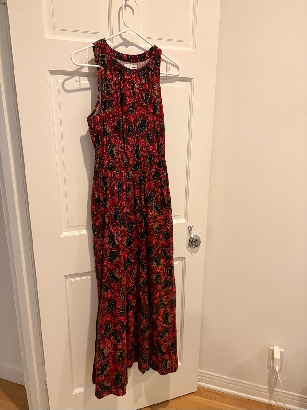 Apiece Apart Dark Red Paisley Sleeveless Maxi Dress